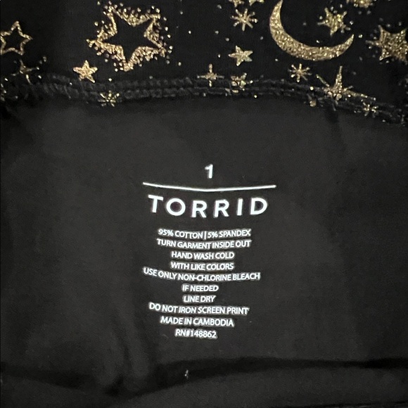 Torrid Black and Gold Celestial Print Leggings NEW - Picture 5 of 7